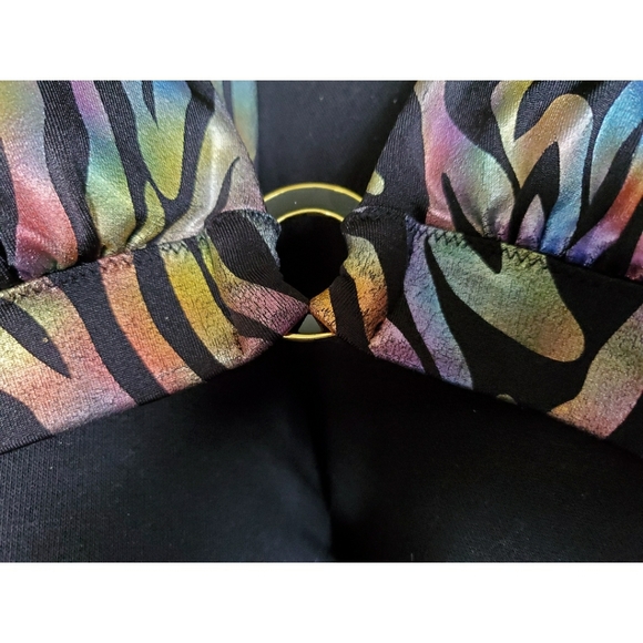 Victoria's Secret rainbow metallic zebra swim top - Picture 9 of 10